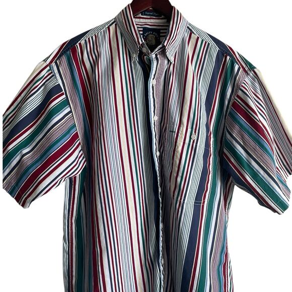 VTG Salty Dog Mens Shirt M USA Made Imperial Poplin Striped 90s‎ Preppy Coastal - Picture 6 of 11